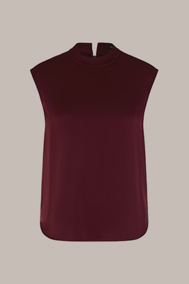 Crêpe Blouse Top in Reddish Brown