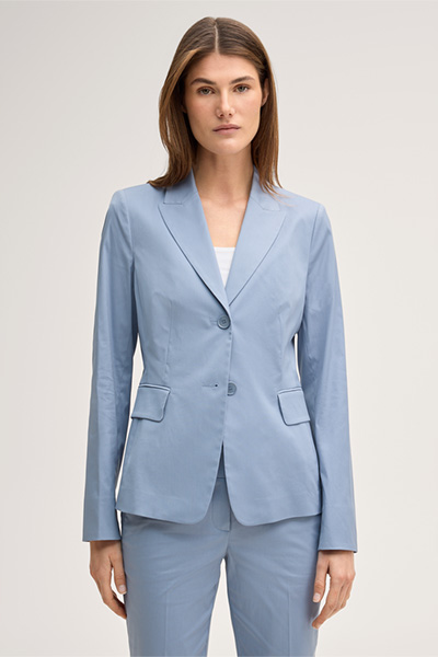 Light blue stretch cotton blazer