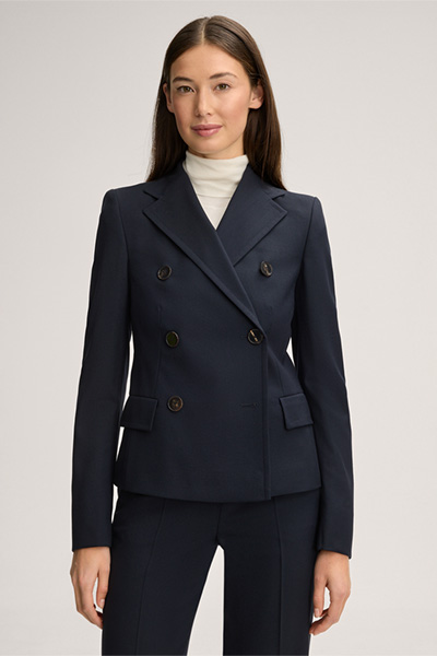 Virgin Wool Blazer in Navy