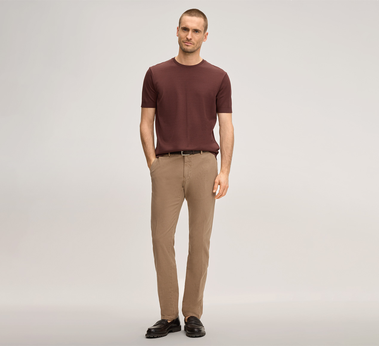 windsor. presents the product Floro Cotton T-Shirt in Bordeaux Red from the category T-shirts & Polo shirts