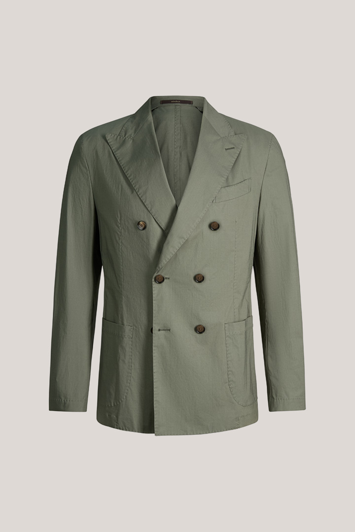 Führt zu Produktdetailseite „Baumwollmix-Baukasten-Doppelreiher Baristo in Oliv"