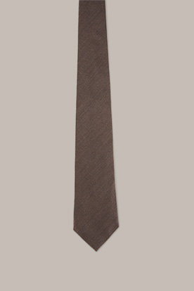 Wool Blend Tie with Silk in Brown