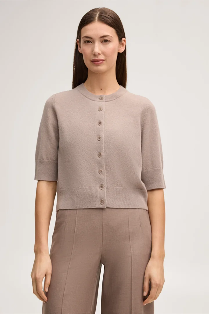 Führt zu Produktdetailseite „Cashmere-Cardigan in Taupe"