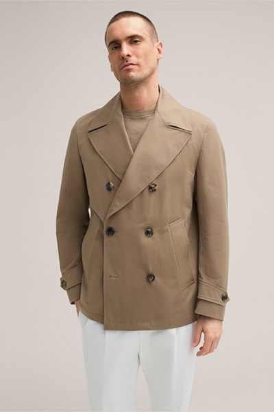 Cabos Cotton Caban Jacket in Taupe