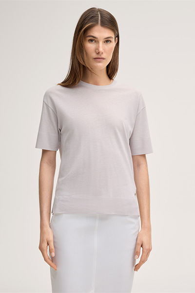 Lyocell-Baumwoll T-Shirt in Beige