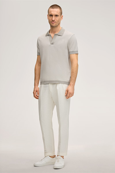 Baumwoll-Polo-Shirt Florito in Grau meliert