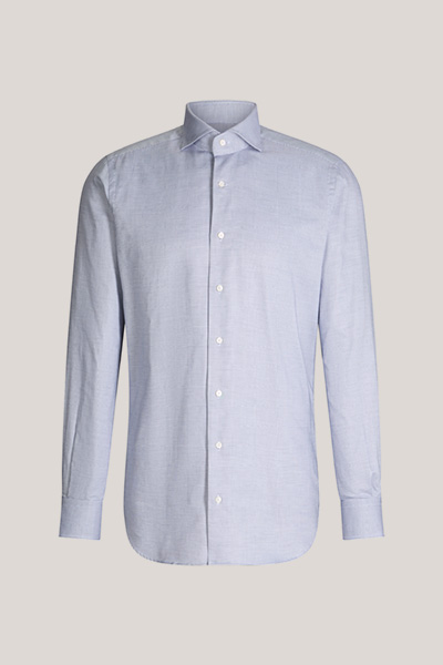 Baumwoll-Hemd Trivo in Blau-Weiss strukturiert