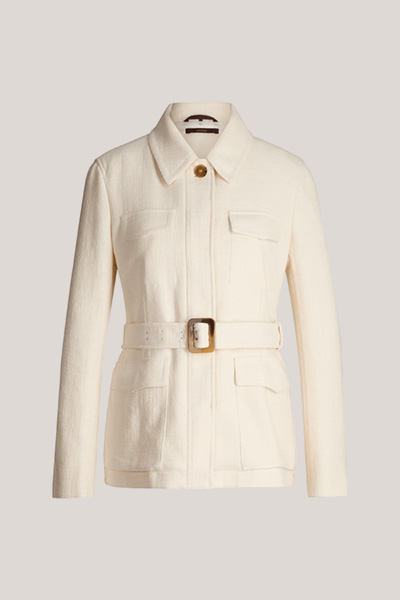 Veste chemise en coton mélangé, en écru