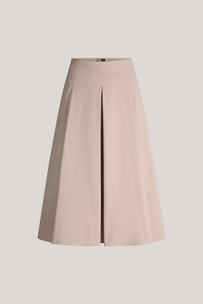 Baumwollstretch-Gabardine-Rock in Taupe