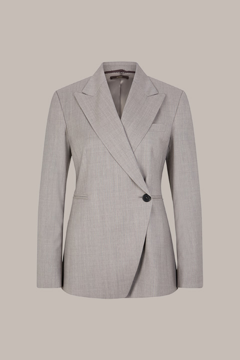 Blazer en laine vierge à rayures tennis, en gris