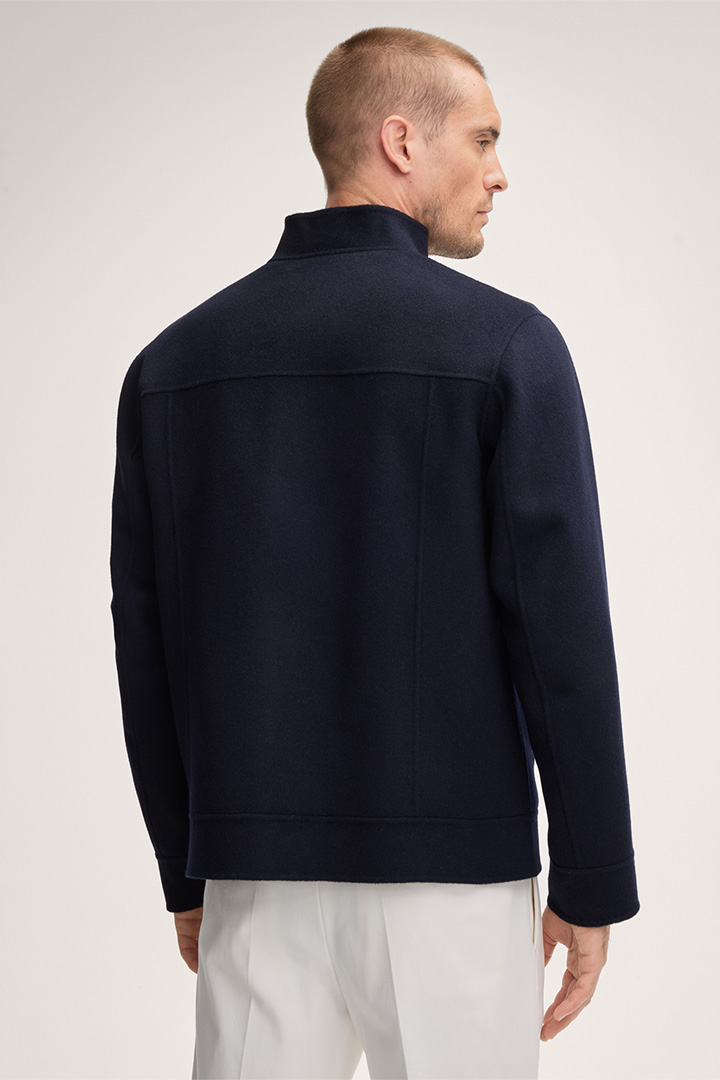 Blouson à double face en laine Eugenio, bleu marine