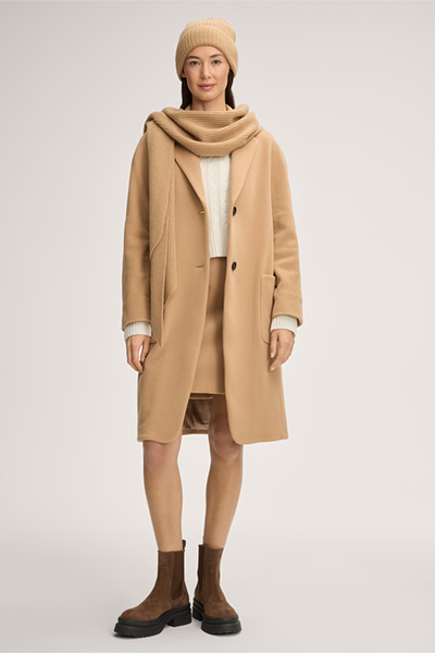 Wool-blend Egg-shaped Coat in Brown