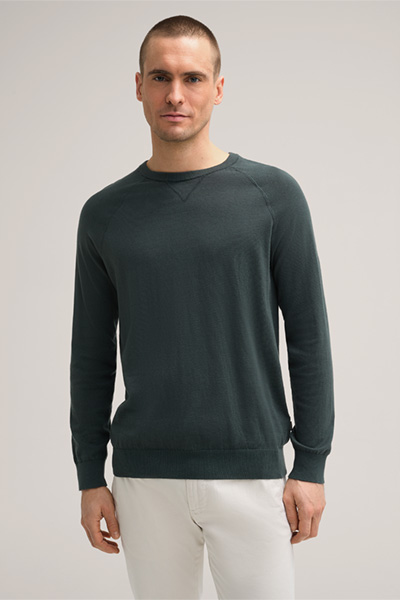 Cashmilo Knitted Pullover with Silk and Cashmere in Green