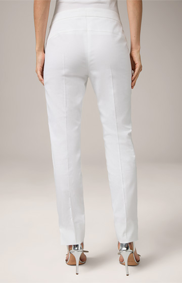 Pantalon en satin de coton, en blanc