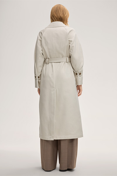 Baumwoll-Seidenmix-Trench-Coat in Ivory