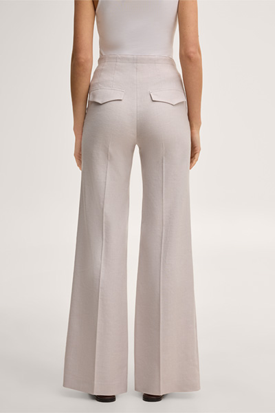 Mène à la page produit « Pantalon Marlene en lin stretch beige »