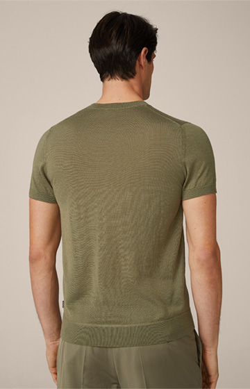 T-shirt tricoté Nando, en olive