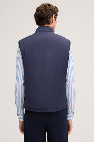 Empoli virgin wool travel waistcoat in navy