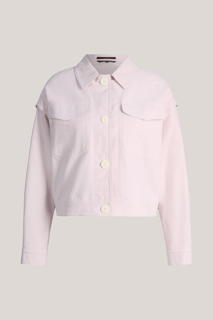 Veste en coton avec col à rabattre, couleur rose