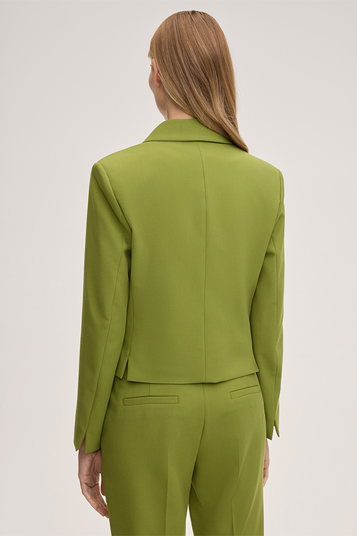 Crepe-Blazer-Jacke in Grün