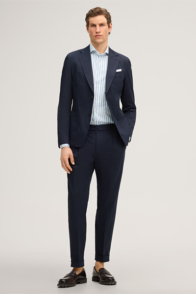 Lano cotton shirt in light blue and white stripes