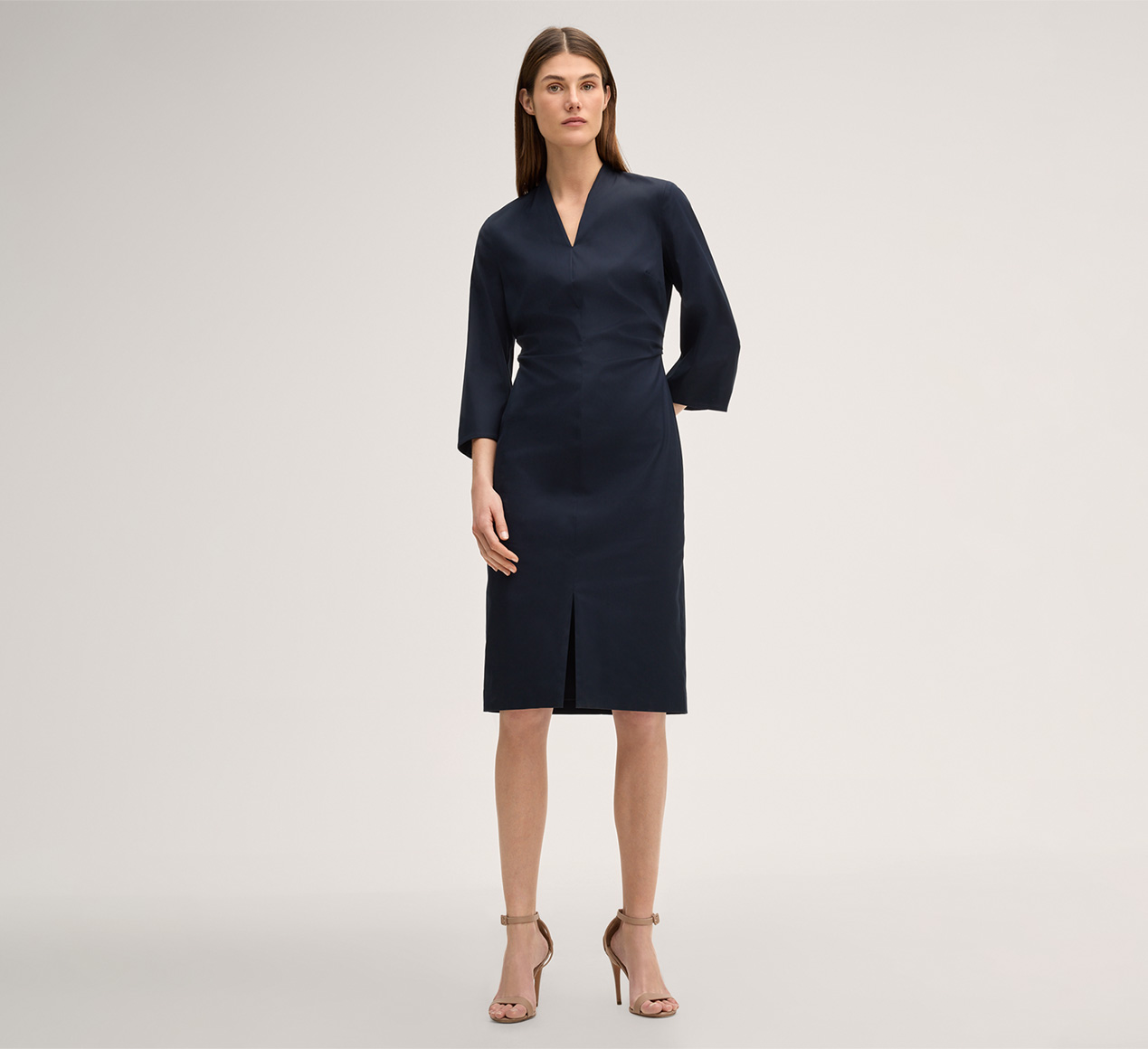 windsor. presents the product Cotton Stretch Sheath Dress in Navy from the category Dresses & overalls