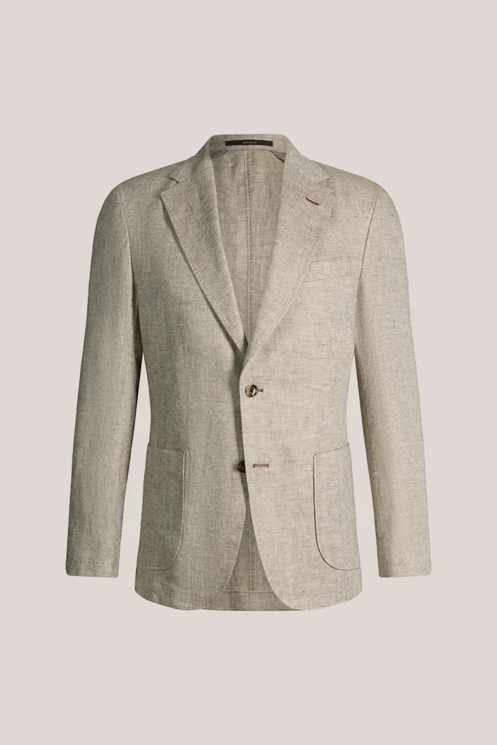 Führt zu Produktdetailseite „Leinen-Sakko Giro in Braun Fischgrat"