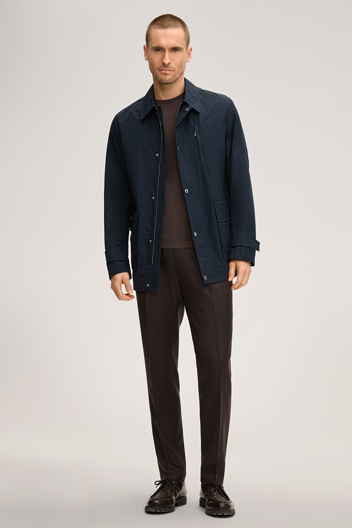 Führt zu Produktdetailseite „Shirtjacket Ascanio mit Baumwolle und Hemdkragen in Navy"