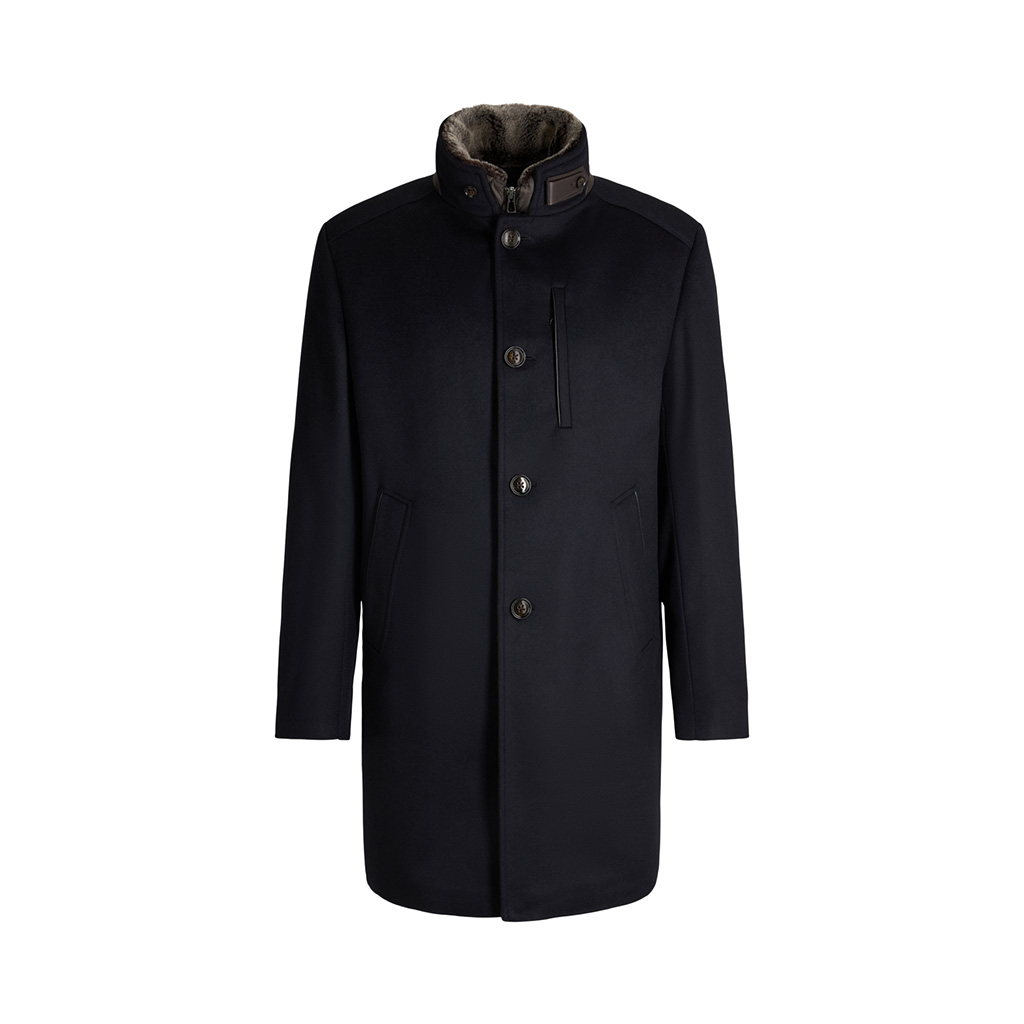 Stand Up Collar Coats Men's Stand-Up Collar Wool Woolen Cloth