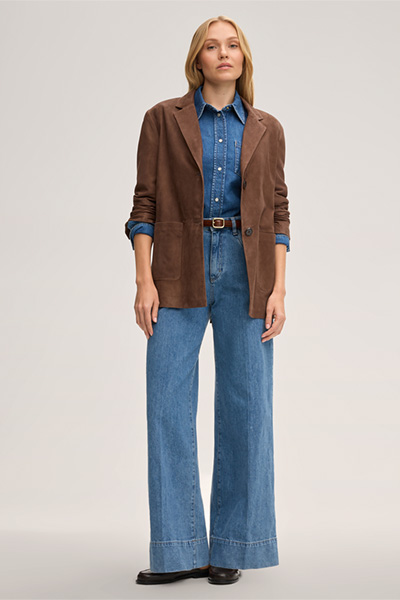 Jeansbluse in Mid Blue washed