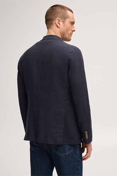 Leads to product detail page "Giro modular stretch linen blazer in navy"