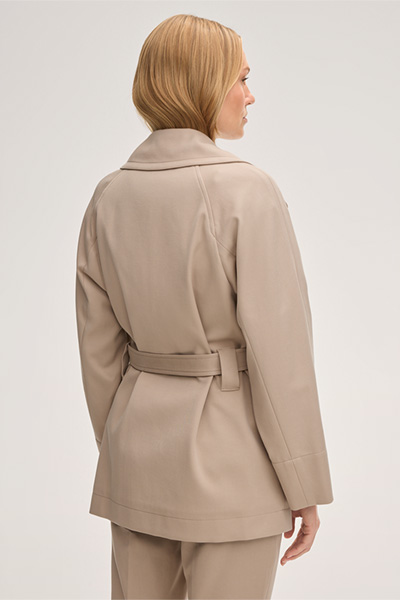 Baumwoll-Double-Weave-Trench-Jacke in Taupe
