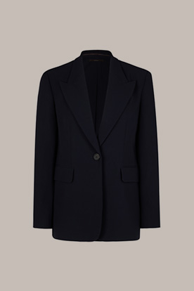 Crêpe-Longblazer in Navy