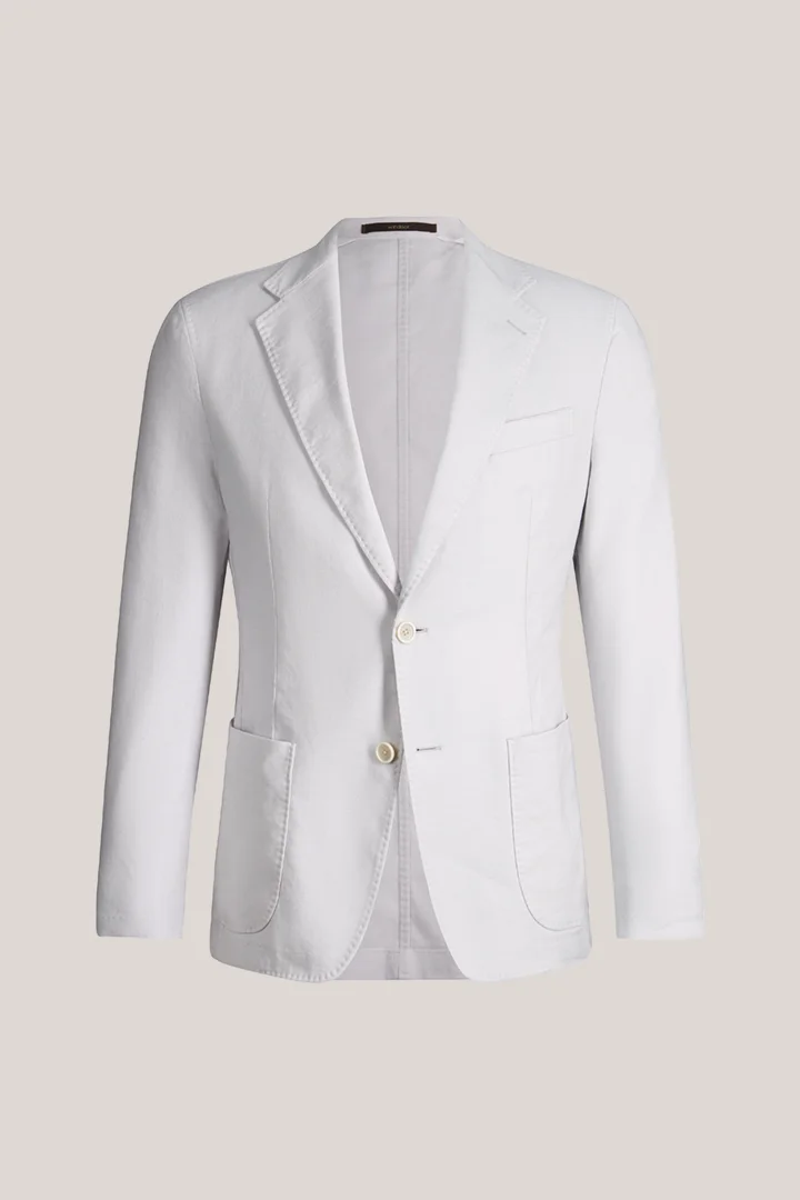 Giro modular linen-stretch blazer in light grey