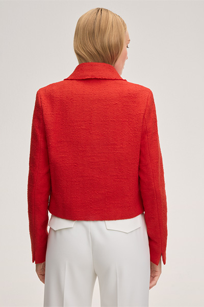 Baumwoll-Summer-Tweed-Kurz-Blazer in Rot