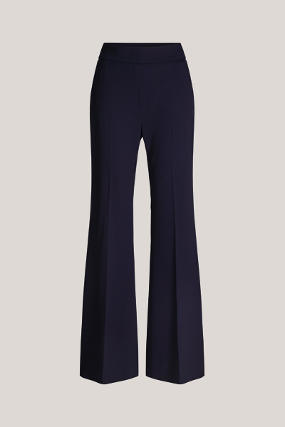 Schurwollstretch-Marlene-Hose in Navy