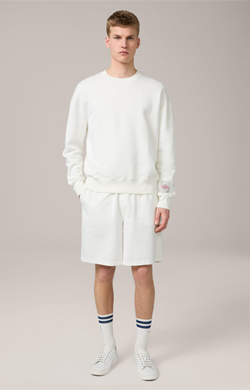 Unisex cotton loungewear shorts in ecru
