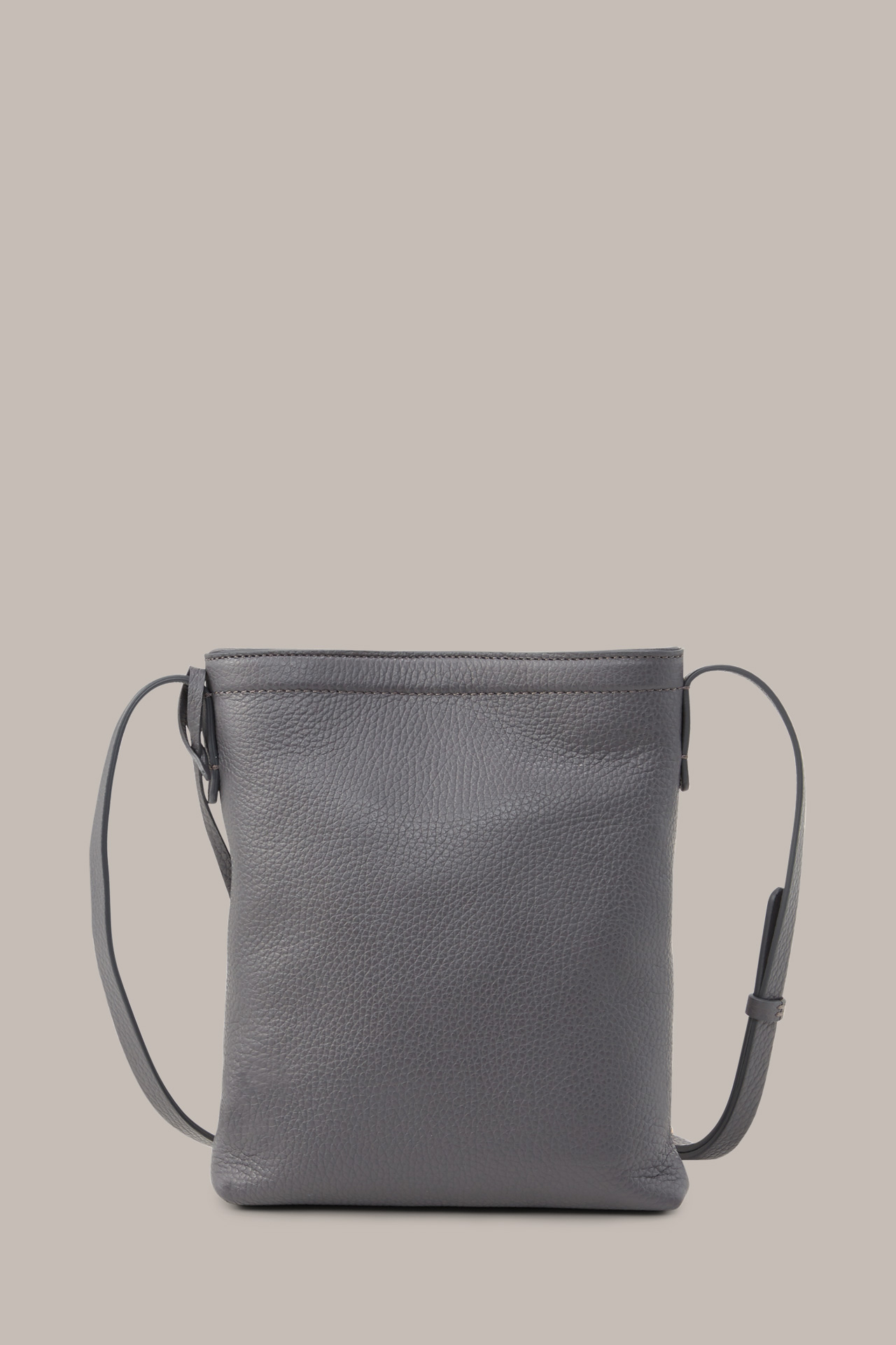 Crossbody-Bag aus Nappaleder in Grau