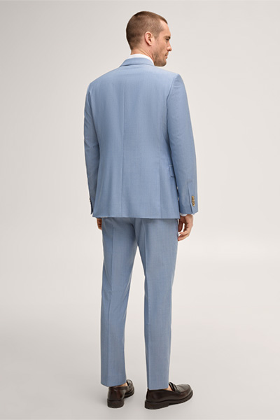 Führt zu Produktdetailseite „Schurwoll-Anzug Sera-Sole in Blau meliert"