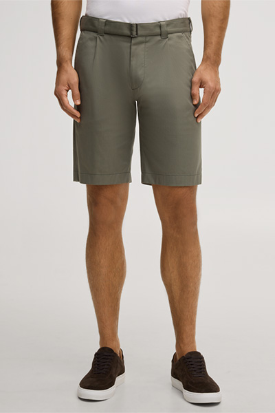 Scrivo cotton blend shorts in olive