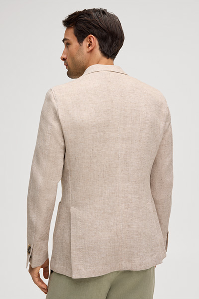 Veste Giorno en lin mélangé et coton, couleur beige chiné