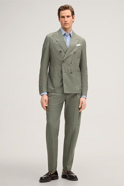 Veste croisée en coton mélangé Baristo, couleur olive