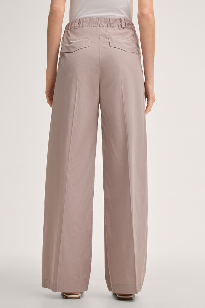 Cotton Marlene trousers with pleats in taupe