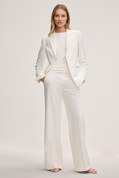 Crêpe-Blazer in Ecru