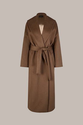 Kamelhaar-Roben-Mantel in Braun