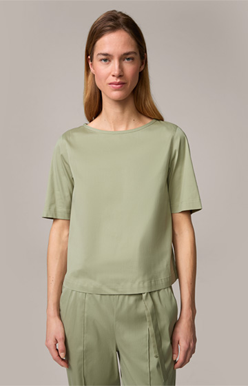 Cotton Stretch Blouse in Sage