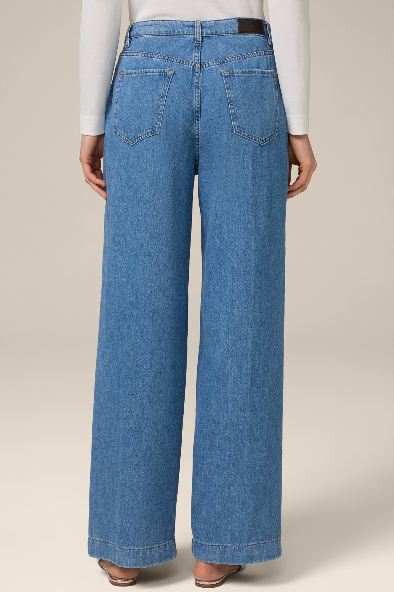 Jeans-Palazzo-Hose in Light Blue Washed