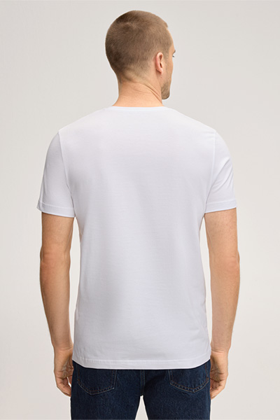 Two-Pack of Cotton Blend Stretch V-Neck T-shirts in White