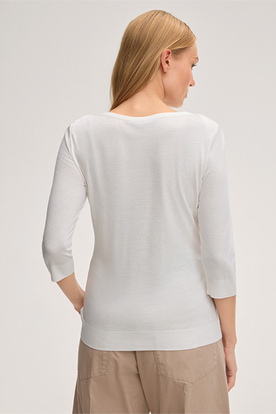 Lyocell-Baumwoll-Shirt in Ecru