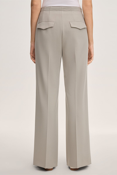 Crepe-Marlene-Hose in Beige